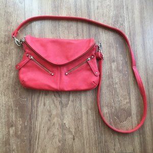 Coral pink cross-body bag